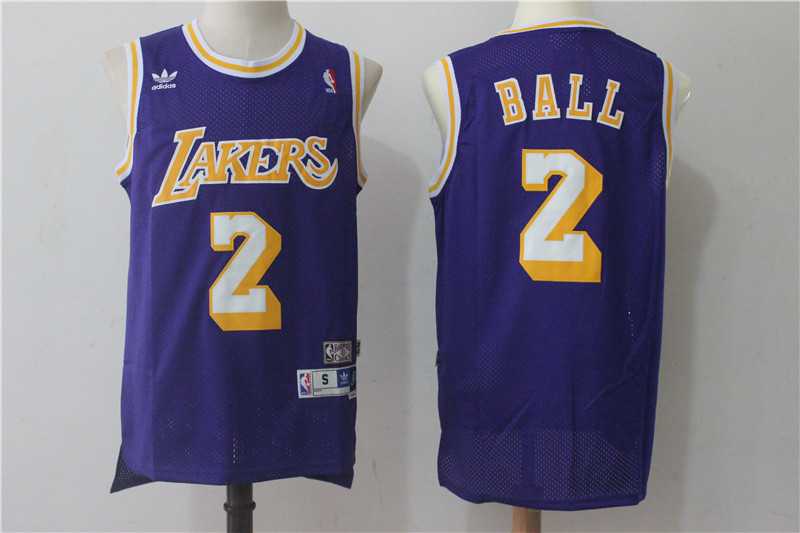 Los Angeles Lakers #2 Lonzo Ball Purple Hardwood Classics Jersey,We sell and wholesale Los Angeles Lakers #2 Lonzo Ball Purple Hardwood Classics Jersey on line form chian!